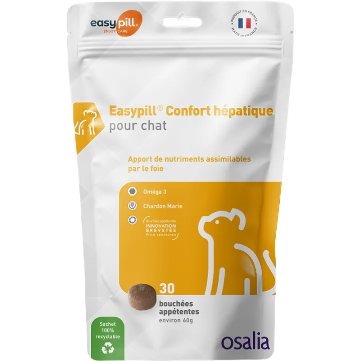 Easypill Confort Hépatique pour Chat 30 boulettes 60g