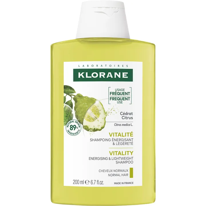 Klorane Vitalité Shampoing Énergisant & Légèreté 200 ml