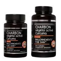 Nutrivie charbon végétal activé + curcuma 120 gélules