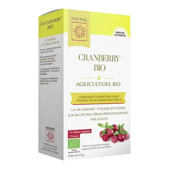 Dayang cranberry bio 15 gélules végétales