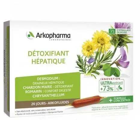 Arkopharma Arkofluides Détoxifiant Hépatique 20 Ampoules