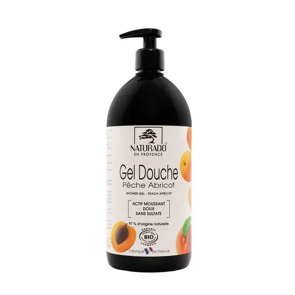 Naturado gel douche bio pêche abricot - 1L