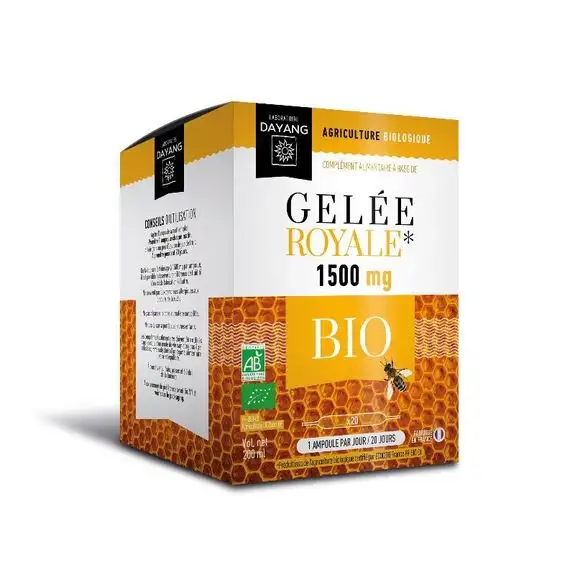 Dayang gelée royale bio 1500mg 20 ampoules