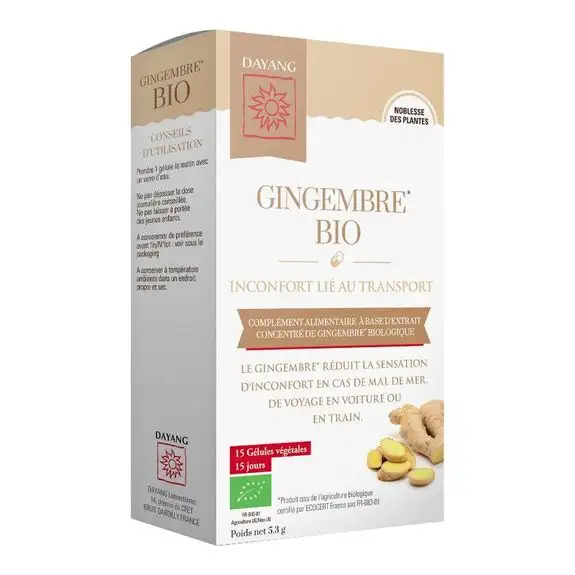 Dayang gingembre bio 15 gélules végétales