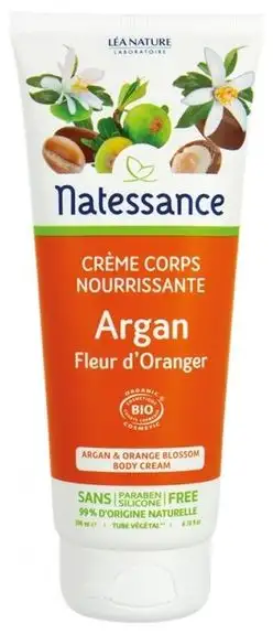 Natessance Crème corps bio nourrissante Argan fleur d'oranger 200ml