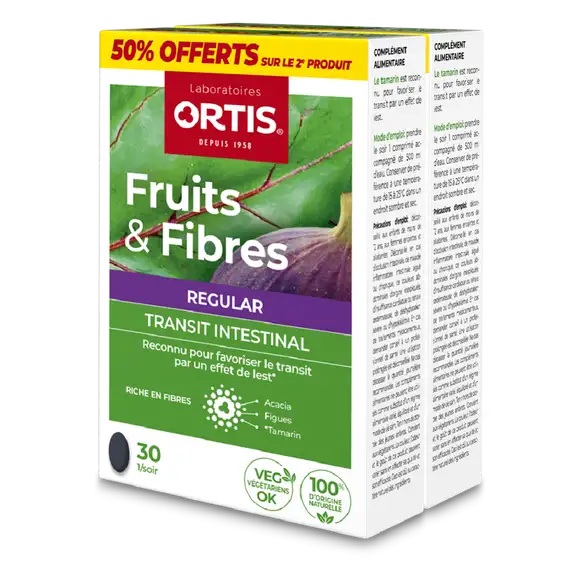 Ortis Fruits & Fibres lot 2 X 30 comprimés