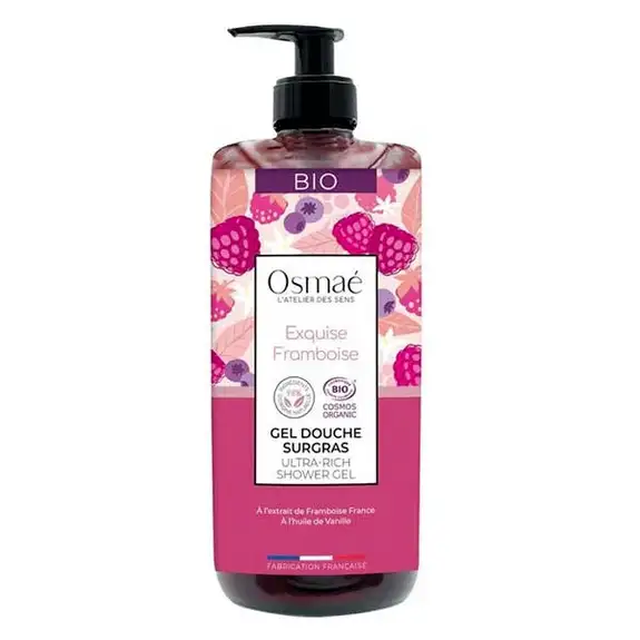 Osmaé Gel Douche Surgras Exquise Framboise Bio 1 litre
