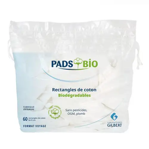 Gilbert Rectangles de Coton BIO Pads 60 rectangles