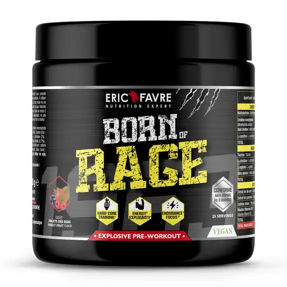 Eric Favre Pre Workout Booster Explosif Born Of Rage Vegan 250g