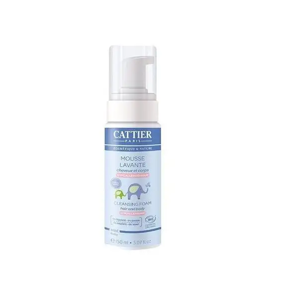 Cattier bébé mousse lavante corps et cheveux bio 150ml