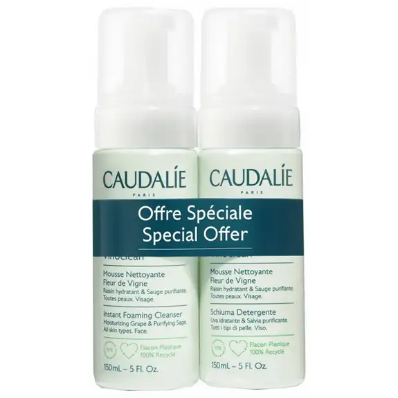 Caudalie Vinoclean Mousse Nettoyante Fleur de Vigne LOT 2 X 150 ml