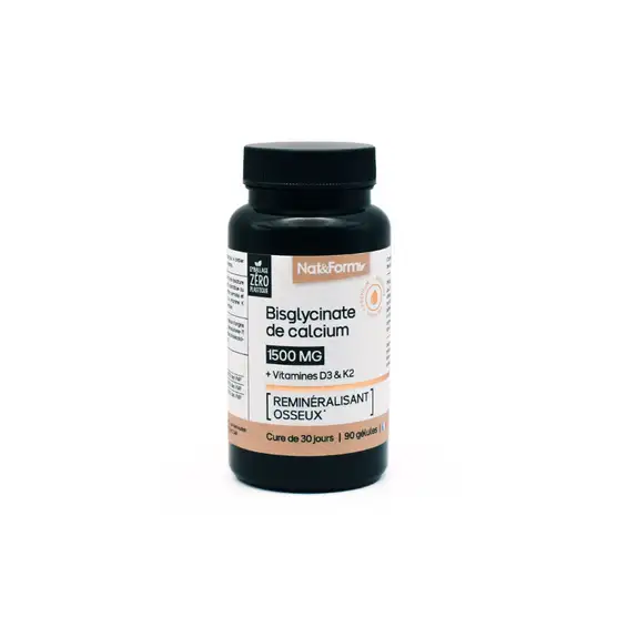 Nat & Form Nutraceutical Calcium Bisglycinate 90 Capsules