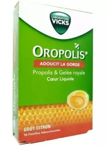 Oropolis coeur liquide gelée royale 16 pastilles citron