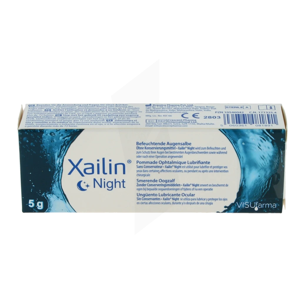 Xailin Night Pom Opht Lubrifiante Tube De 5 G